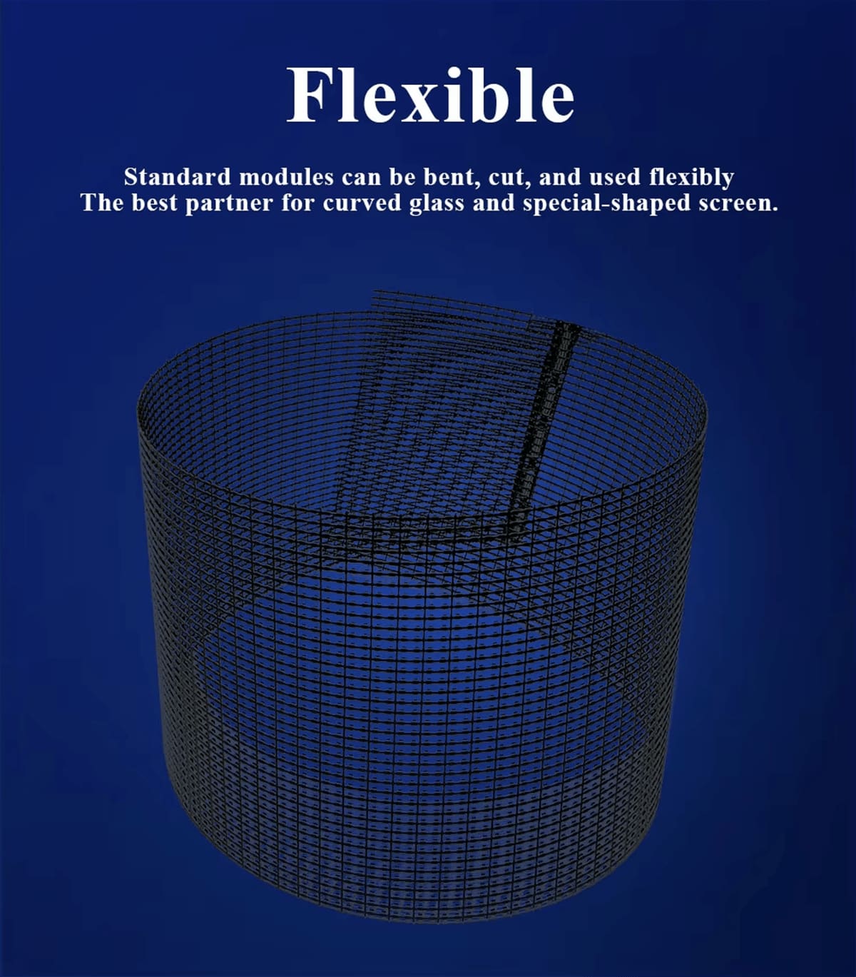 high visual transparency flexible film led display screen